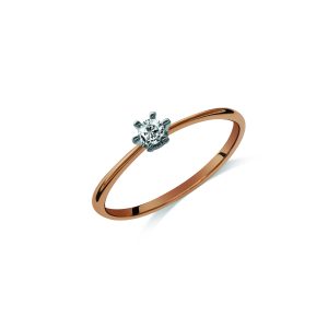 Pierścionek zaręczynowy w żółtym złocie  LA16 brylant 0,12 ct.