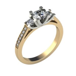 Pierścionek zaręczynowy z żółtego złota LA27 brylant 0.5ct