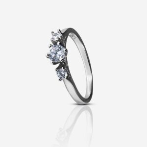 Pierścionek zaręczynowy z białego złota LA26 brylant 0.41ct