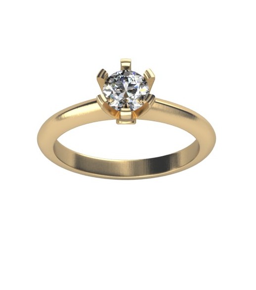 Pierścionek zaręczynowy z żółtego złota LA28 brylant 0.5ct - obrazek 2