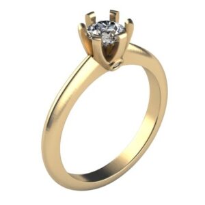 Pierścionek zaręczynowy z żółtego złota LA28 brylant 0.5ct