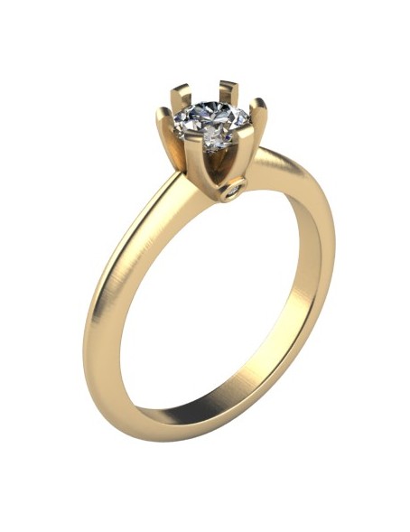 Pierścionek zaręczynowy z żółtego złota LA28 brylant 0.5ct