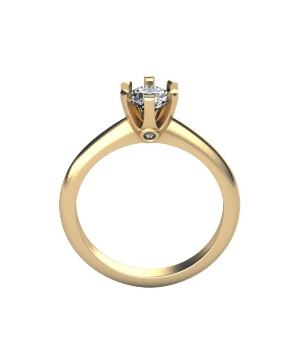 Pierścionek zaręczynowy z żółtego złota LA28 brylant 0.5ct - obrazek 3