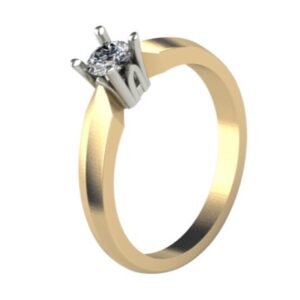 Pierścionek zaręczynowy z żółtego złota LA29 brylant 0.15ct