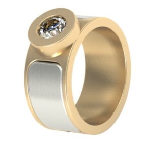 Pierścionek zaręczynowy z żółtego i białego złota LA30 brylant 0.5ct