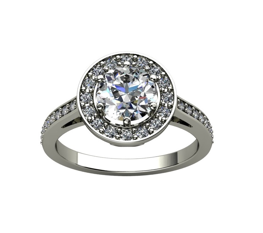 Złoty pierścionek zaręczynowy LA94 z brylantem 1.5 ct - obrazek 2