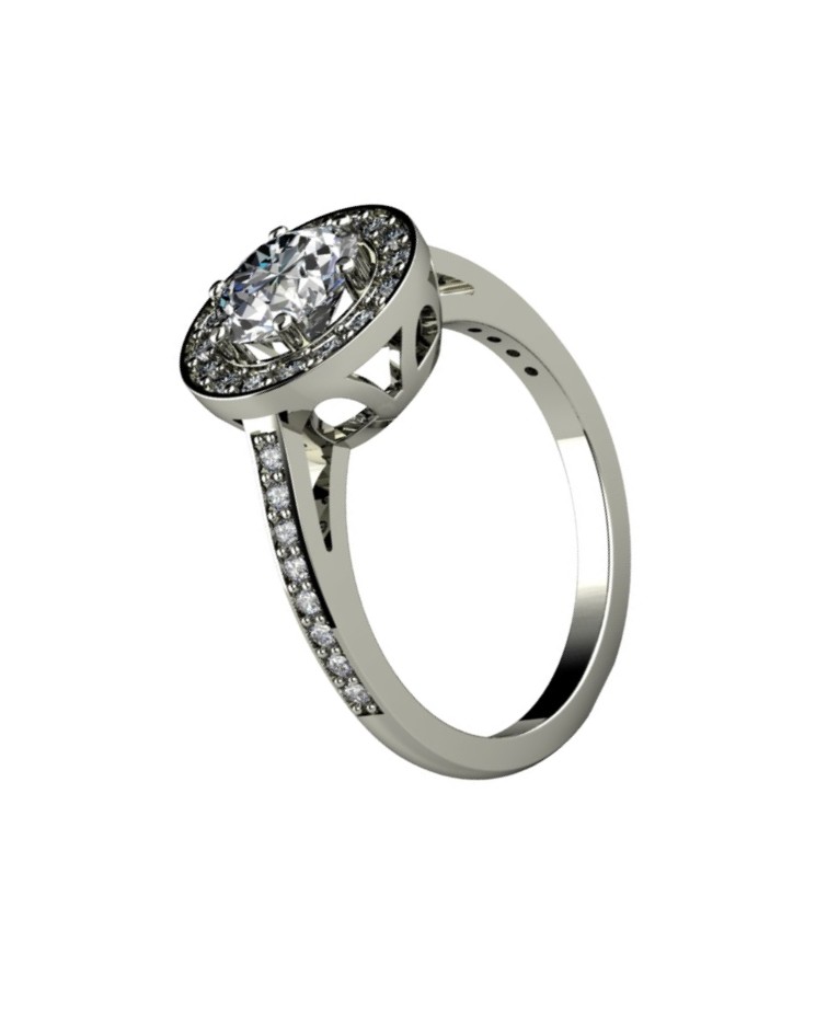 Złoty pierścionek zaręczynowy LA94 z brylantem 1.5 ct