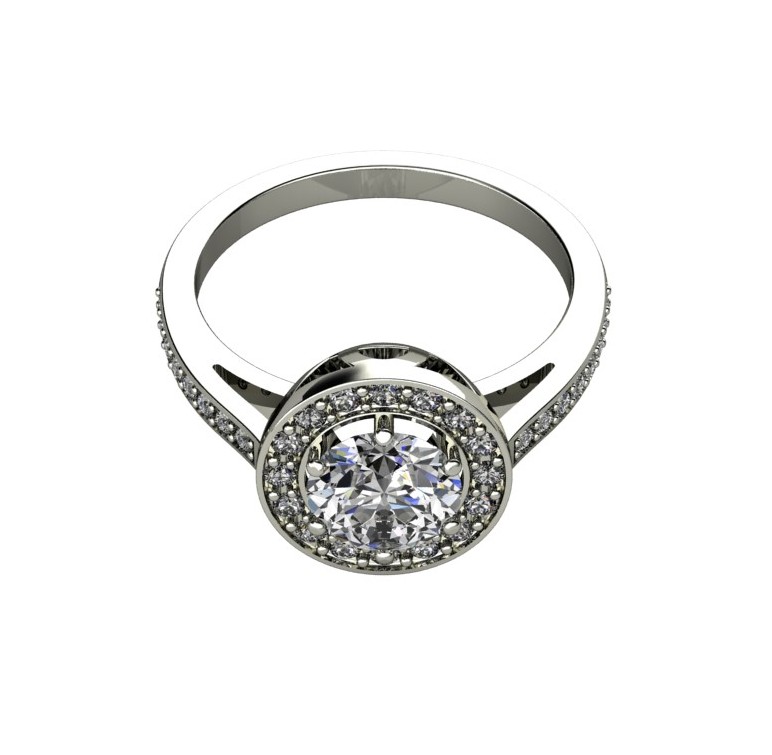 Złoty pierścionek zaręczynowy LA94 z brylantem 1.5 ct - obrazek 3